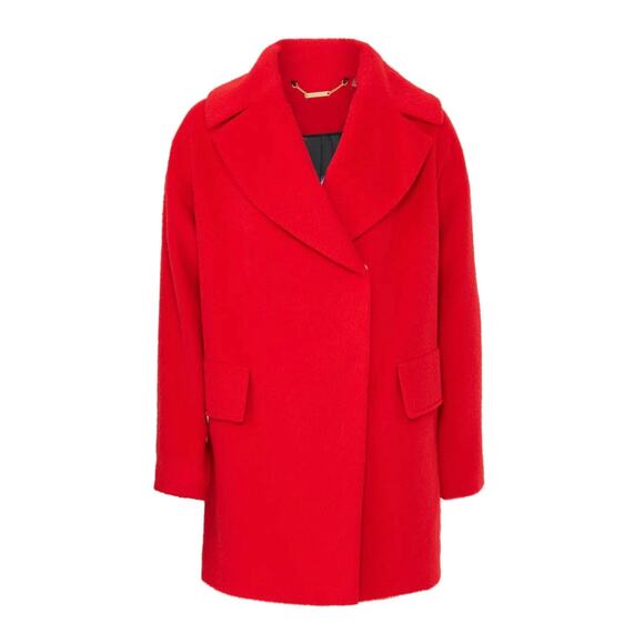 Trina Turk Red Tomato Ruby Coat 4 - Picture 1 of 10